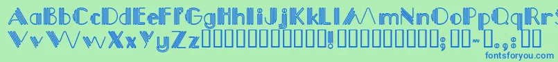 Picadilly-Schriftart – Blaue Schriften auf grünem Hintergrund