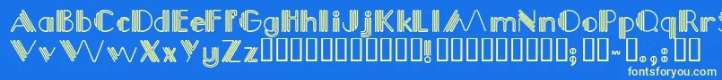 Picadilly-Schriftart – Gelbe Schriften auf blauem Hintergrund