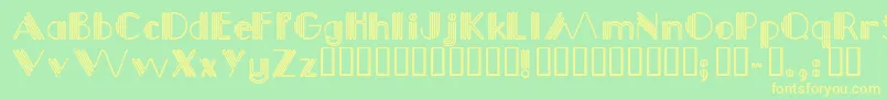 Picadilly-Schriftart – Gelbe Schriften auf grünem Hintergrund