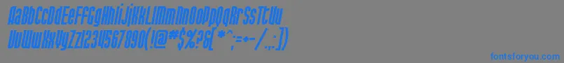フォントSF Port McKenzie Italic – 灰色の背景に青い文字