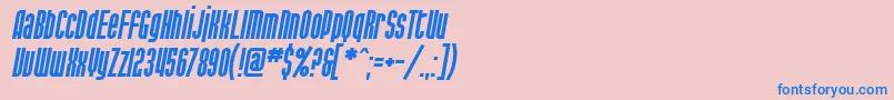 フォントSF Port McKenzie Italic – ピンクの背景に青い文字