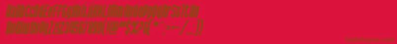 SF Port McKenzie Italic-Schriftart – Braune Schriften auf rotem Hintergrund