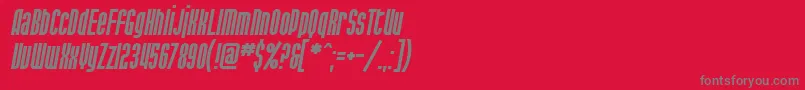 Czcionka SF Port McKenzie Italic – szare czcionki na czerwonym tle