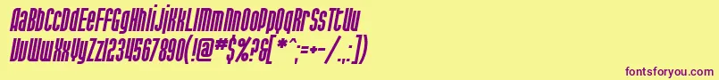 フォントSF Port McKenzie Italic – 紫色のフォント、黄色の背景