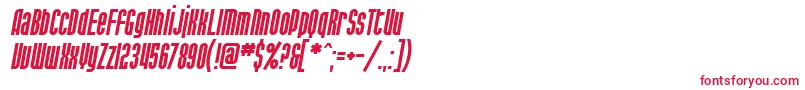 フォントSF Port McKenzie Italic – 白い背景に赤い文字