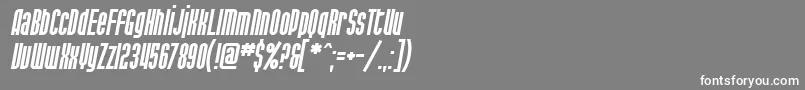 フォントSF Port McKenzie Italic – 灰色の背景に白い文字
