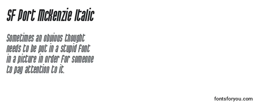 Schriftart SF Port McKenzie Italic