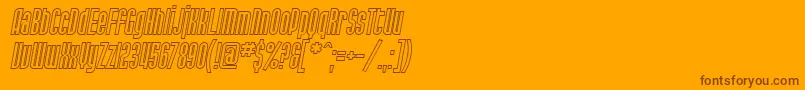 フォントSF Port McKenzie Outline Italic – オレンジの背景に茶色のフォント