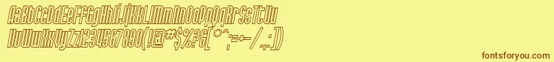 SF Port McKenzie Outline Italic-fontti – ruskeat fontit keltaisella taustalla