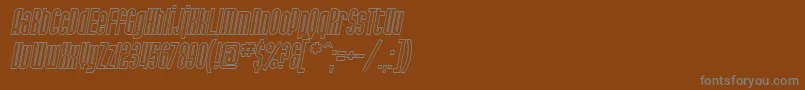 Шрифт SF Port McKenzie Outline Italic – серые шрифты на коричневом фоне