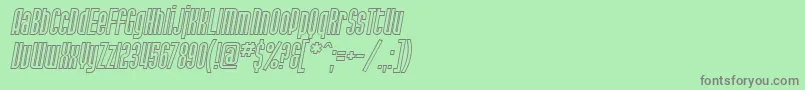 フォントSF Port McKenzie Outline Italic – 緑の背景に灰色の文字