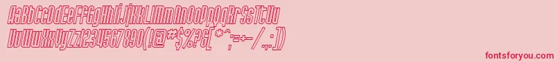 フォントSF Port McKenzie Outline Italic – ピンクの背景に赤い文字