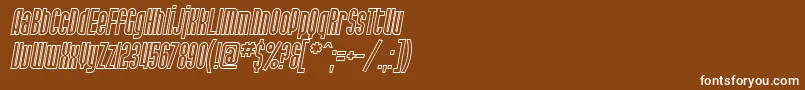 Шрифт SF Port McKenzie Outline Italic – белые шрифты на коричневом фоне