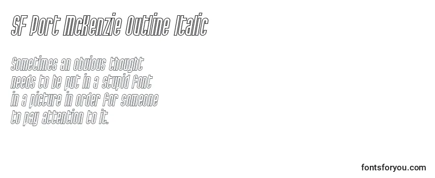 Revisão da fonte SF Port McKenzie Outline Italic