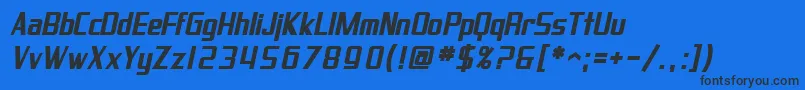 Шрифт SF Proverbial Gothic Bold Oblique – чёрные шрифты на синем фоне