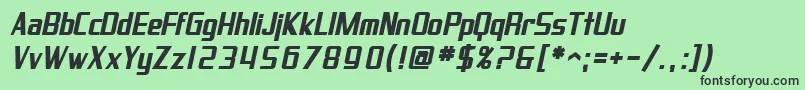 Шрифт SF Proverbial Gothic Bold Oblique – чёрные шрифты на зелёном фоне