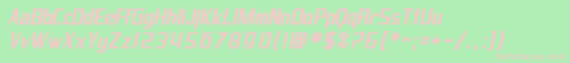 Шрифт SF Proverbial Gothic Bold Oblique – розовые шрифты на зелёном фоне