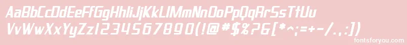 SF Proverbial Gothic Bold Oblique-fontti – valkoiset fontit vaaleanpunaisella taustalla