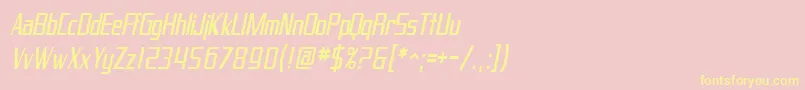 fuente SF Proverbial Gothic Condensed Oblique – Fuentes Amarillas Sobre Fondo Rosa