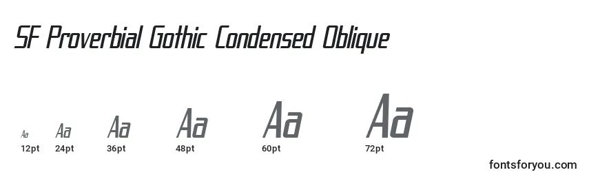 Rozmiary czcionki SF Proverbial Gothic Condensed Oblique