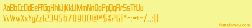 SF Proverbial Gothic Condensed Font – Orange Fonts on Yellow Background