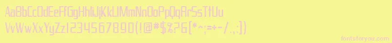 SF Proverbial Gothic Condensed-Schriftart – Rosa Schriften auf gelbem Hintergrund