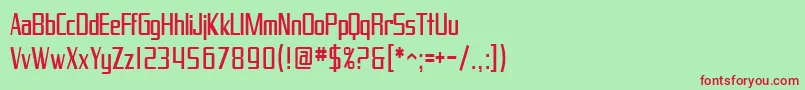 Шрифт SF Proverbial Gothic Condensed – красные шрифты на зелёном фоне