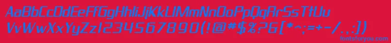 SF Proverbial Gothic Extended Oblique Font – Blue Fonts on Red Background
