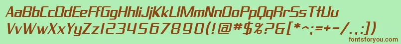 SF Proverbial Gothic Extended Oblique Font – Brown Fonts on Green Background