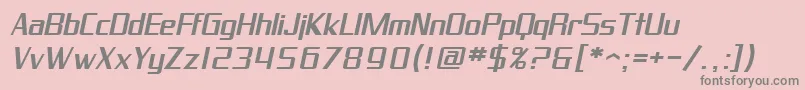 SF Proverbial Gothic Extended Oblique Font – Gray Fonts on Pink Background