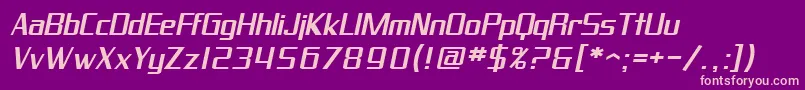 SF Proverbial Gothic Extended Oblique Font – Pink Fonts on Purple Background