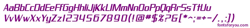 Czcionka SF Proverbial Gothic Extended Oblique – fioletowe czcionki