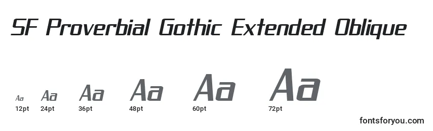 Größen der Schriftart SF Proverbial Gothic Extended Oblique