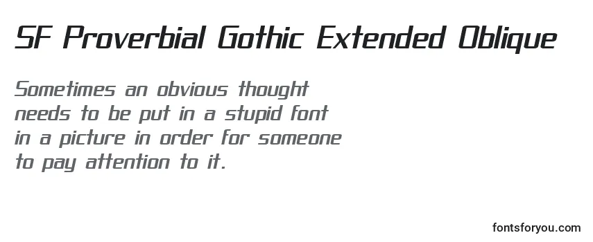 Reseña de la fuente SF Proverbial Gothic Extended Oblique