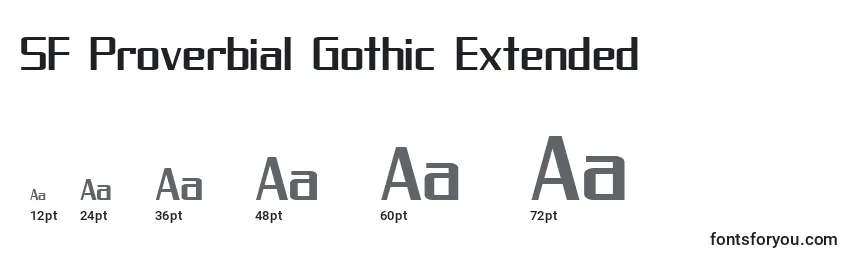 Größen der Schriftart SF Proverbial Gothic Extended