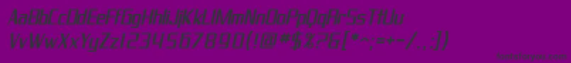 Czcionka SF Proverbial Gothic Oblique – czarne czcionki na fioletowym tle