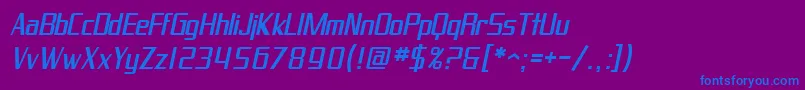 Шрифт SF Proverbial Gothic Oblique – синие шрифты на фиолетовом фоне