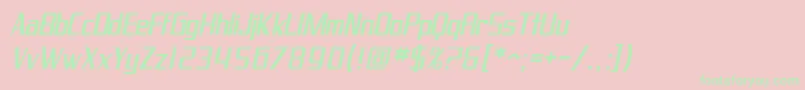 SF Proverbial Gothic Oblique Font – Green Fonts on Pink Background