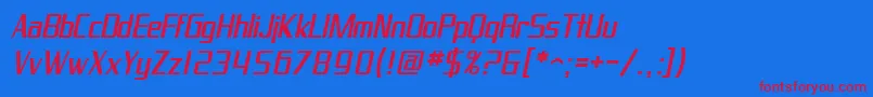 フォントSF Proverbial Gothic Oblique – 赤い文字の青い背景