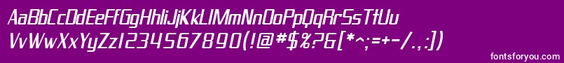 Шрифт SF Proverbial Gothic Oblique – белые шрифты на фиолетовом фоне