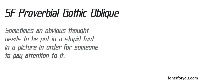 Review of the SF Proverbial Gothic Oblique Font