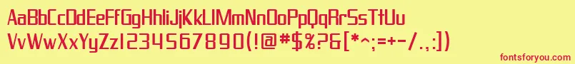 SF Proverbial Gothic Font – Red Fonts on Yellow Background