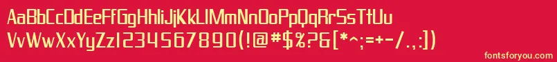 フォントSF Proverbial Gothic – 黄色の文字、赤い背景