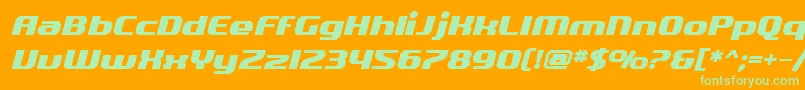 SF Quartzite Bold Oblique Font – Green Fonts on Orange Background