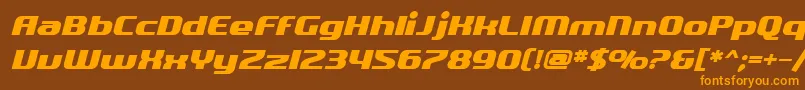 SF Quartzite Bold Oblique Font – Orange Fonts on Brown Background
