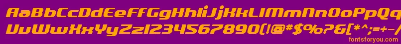 SF Quartzite Bold Oblique Font – Orange Fonts on Purple Background
