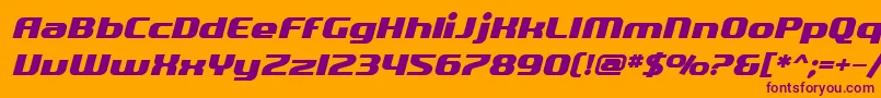 SF Quartzite Bold Oblique Font – Purple Fonts on Orange Background