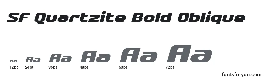 Размеры шрифта SF Quartzite Bold Oblique
