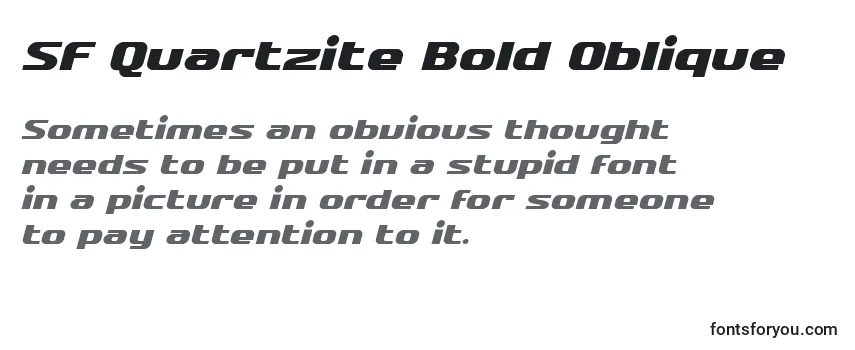 SF Quartzite Bold Oblique -fontin tarkastelu