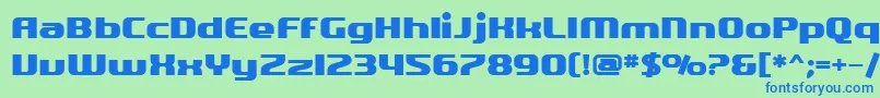 フォントSF Quartzite Bold – 青い文字は緑の背景です。